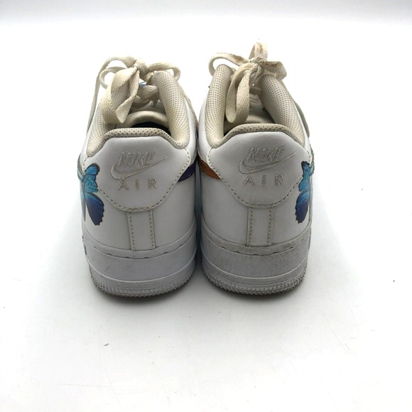 Nike Air Force 1 Mens Size 7 EU 40 Womens 8.5 Blue Butterflies White Snickers - Picture 3 of 11